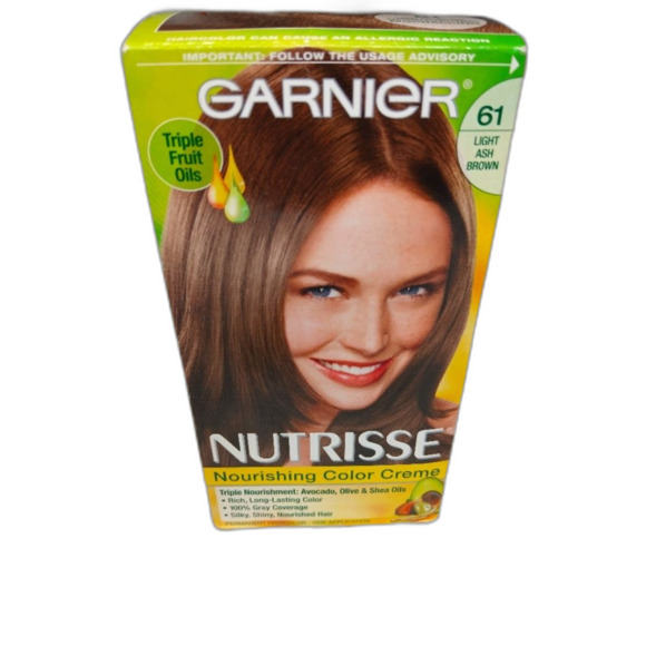 Garnier Nutrisse Permanent Hair Color Light Ash Brown 61 NEW - Picture 1 of 6